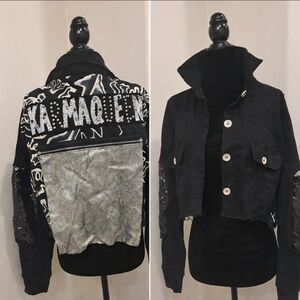 Rock 'N Karma Silver Metallic Jacket Statement / Oversized Fit